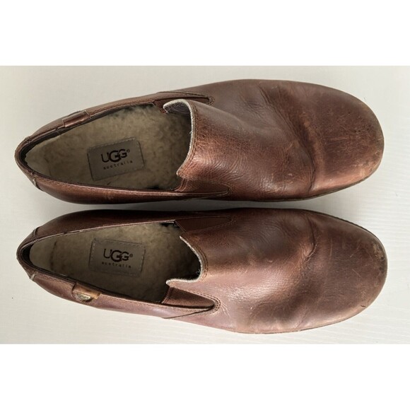 UGG Men's Brown Leather Casual Loafers Shoes 5556 US 10 - Picture 2 of 8